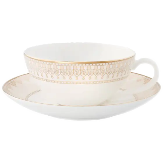 Elegant Ceramic Tea Cup and Saucer