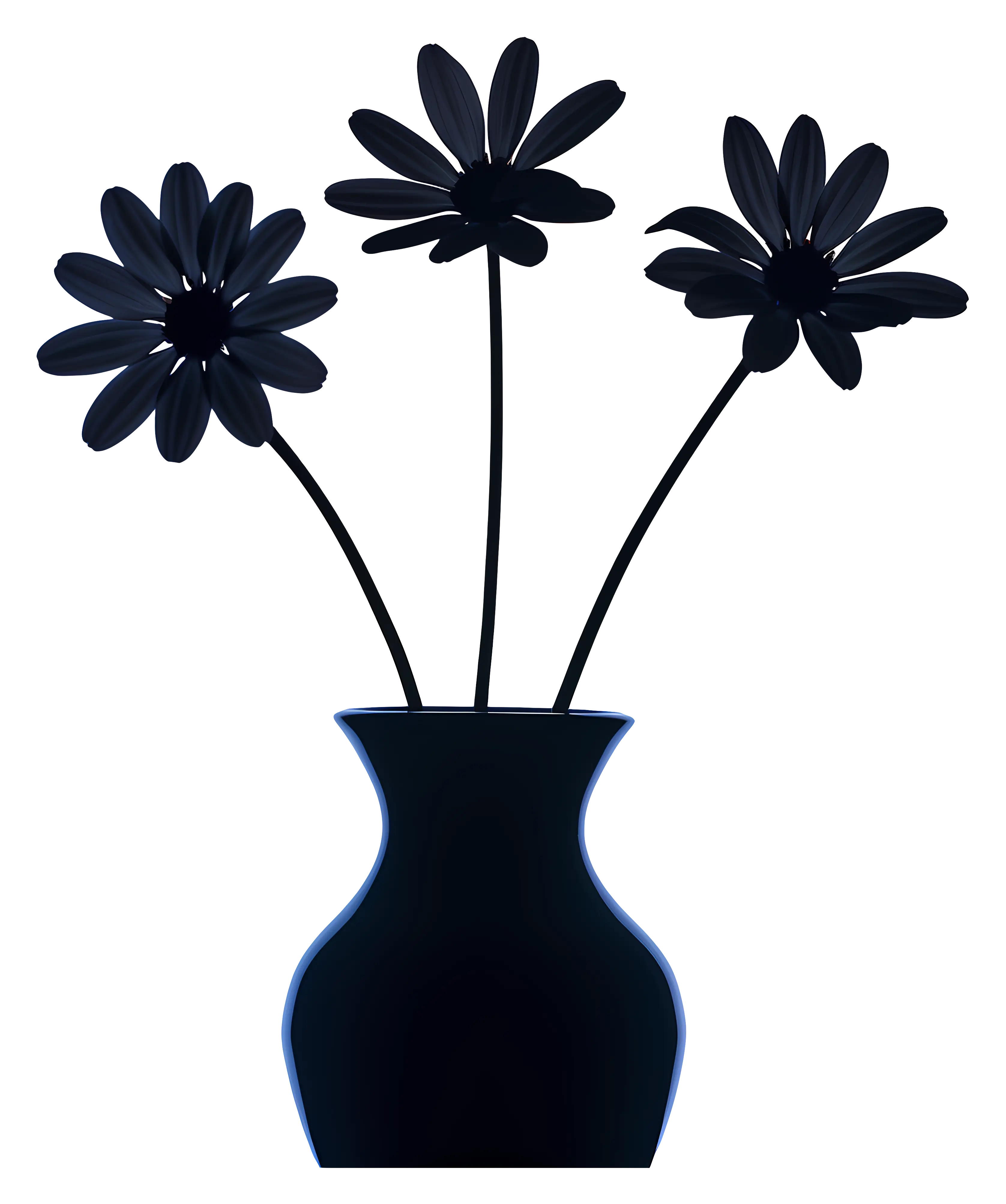 Black Silhouette Flowers