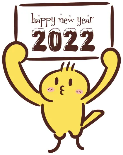 Cute Bird Celebrating New Year 2022