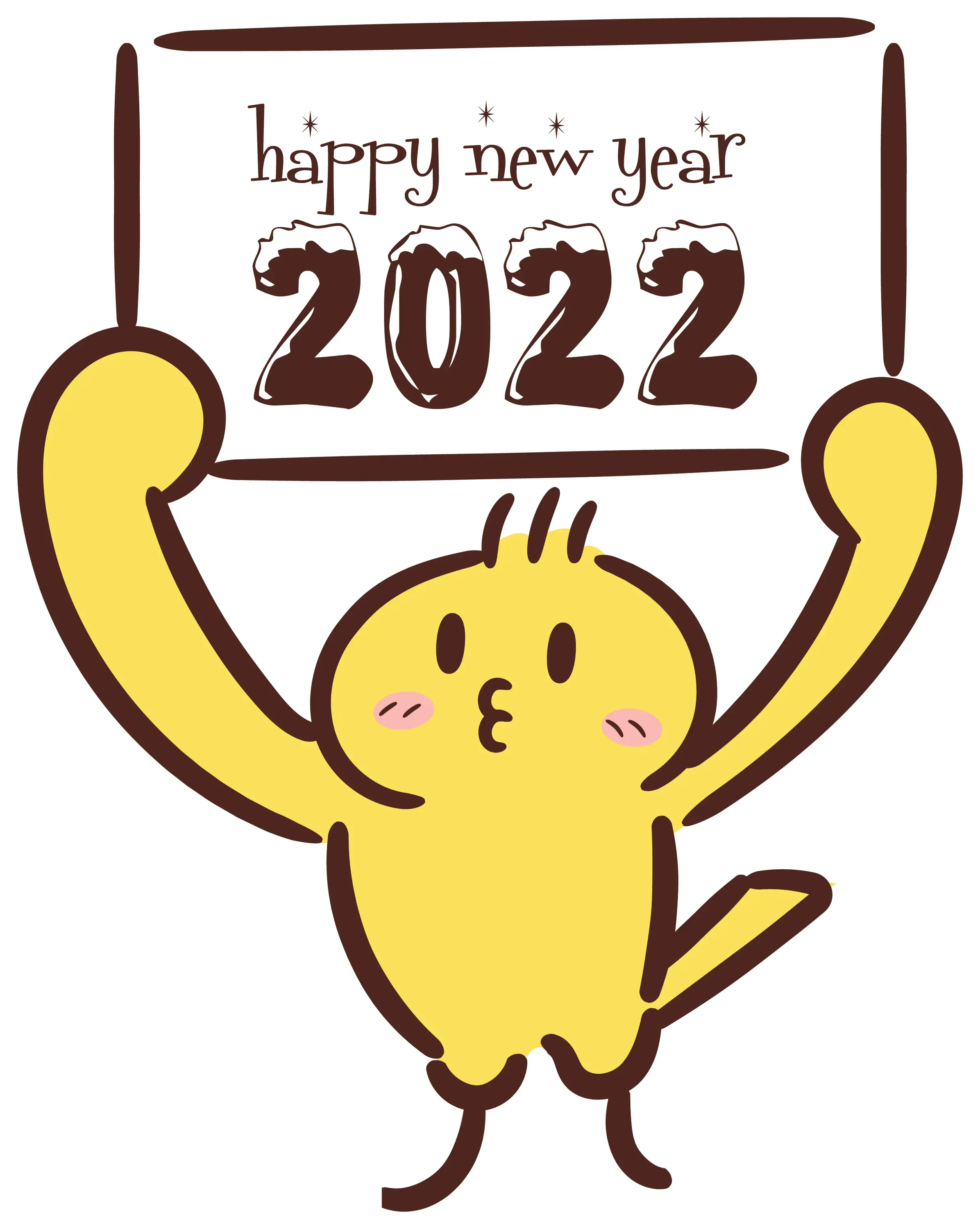 Cute Bird Celebrating New Year 2022