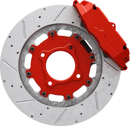 Red Brake Disc Automotive Part