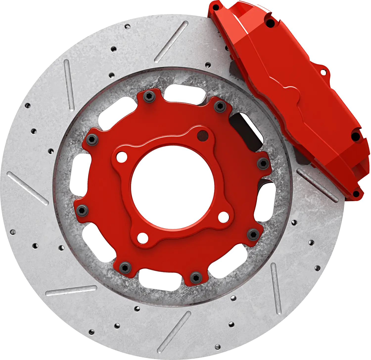 Red Brake Disc Automotive Part