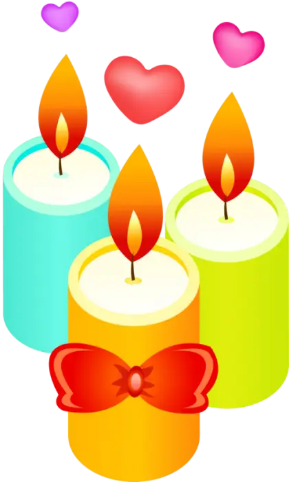 Colorful Romantic Candles with Hearts