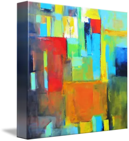 Colorful Abstract Painting with Geometric Shapes