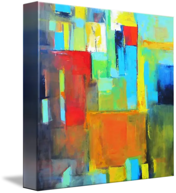 Colorful Abstract Painting with Geometric Shapes