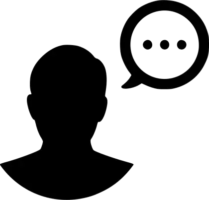 Silhouette with Speech Bubble