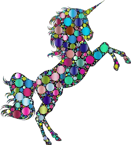 Colorful Unicorn in Fantasy Style