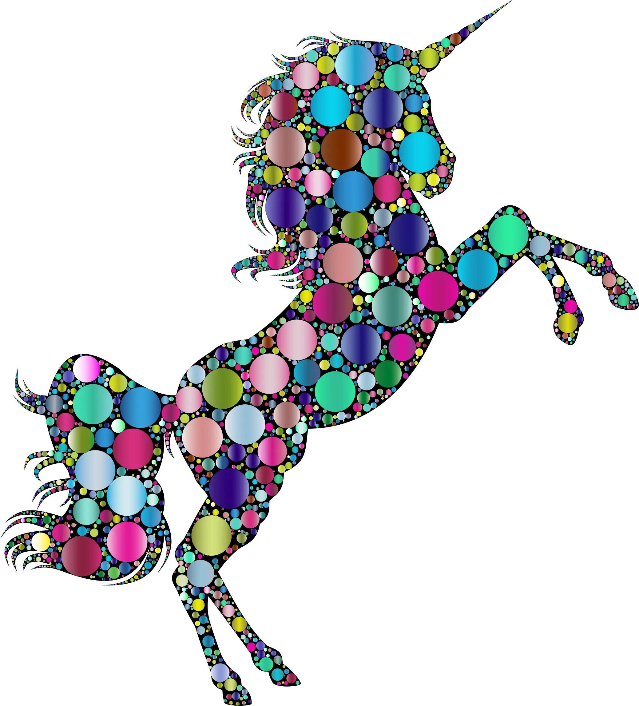 Colorful Unicorn in Fantasy Style