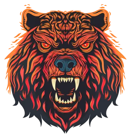 Fierce Bear Head Illustration