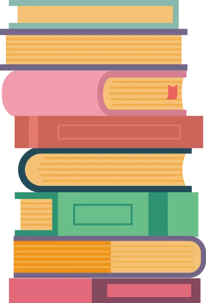 Stack of Colorful Books for Learning