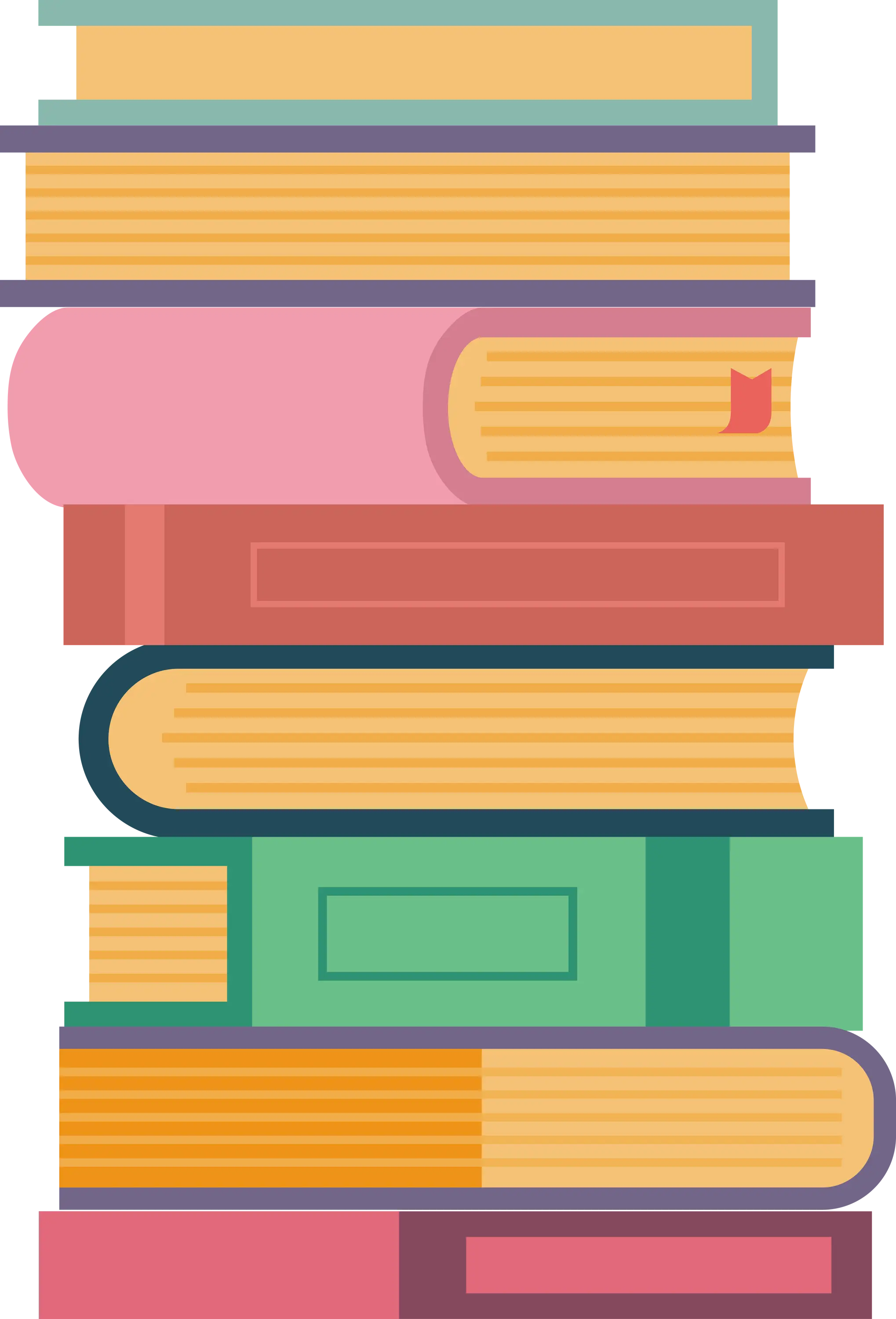 Stack of Colorful Books for Learning