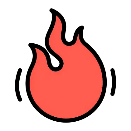 Red Fire Symbol Flames Icon