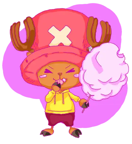 Cartoon Reindeer Eating Cotton Candy