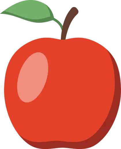 Red Apple Cartoon Illustration