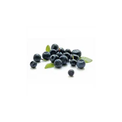 Fresh Blueberries Cluster with Leaf Accents