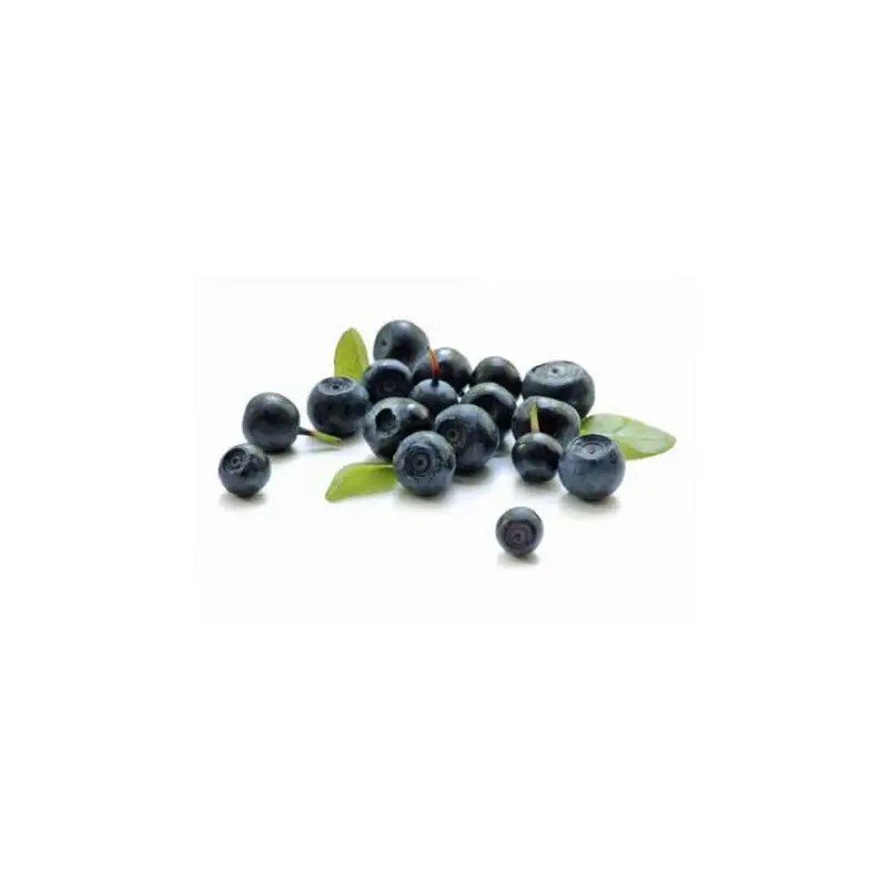 Fresh Blueberries Cluster with Leaf Accents