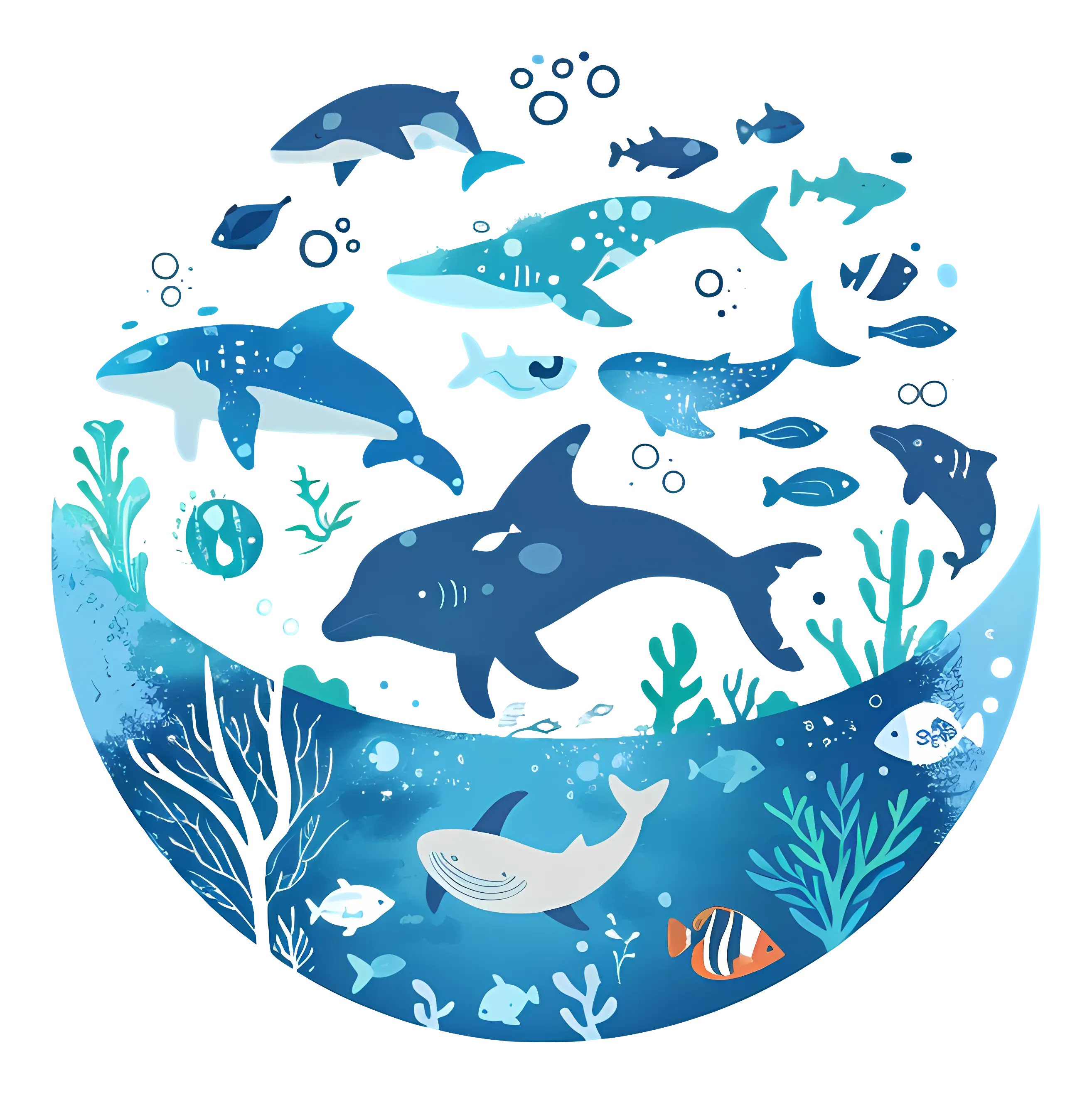 Vivid Marine Life in Underwater Illustration