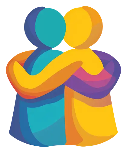 Hugging Figures Symbol Illustration