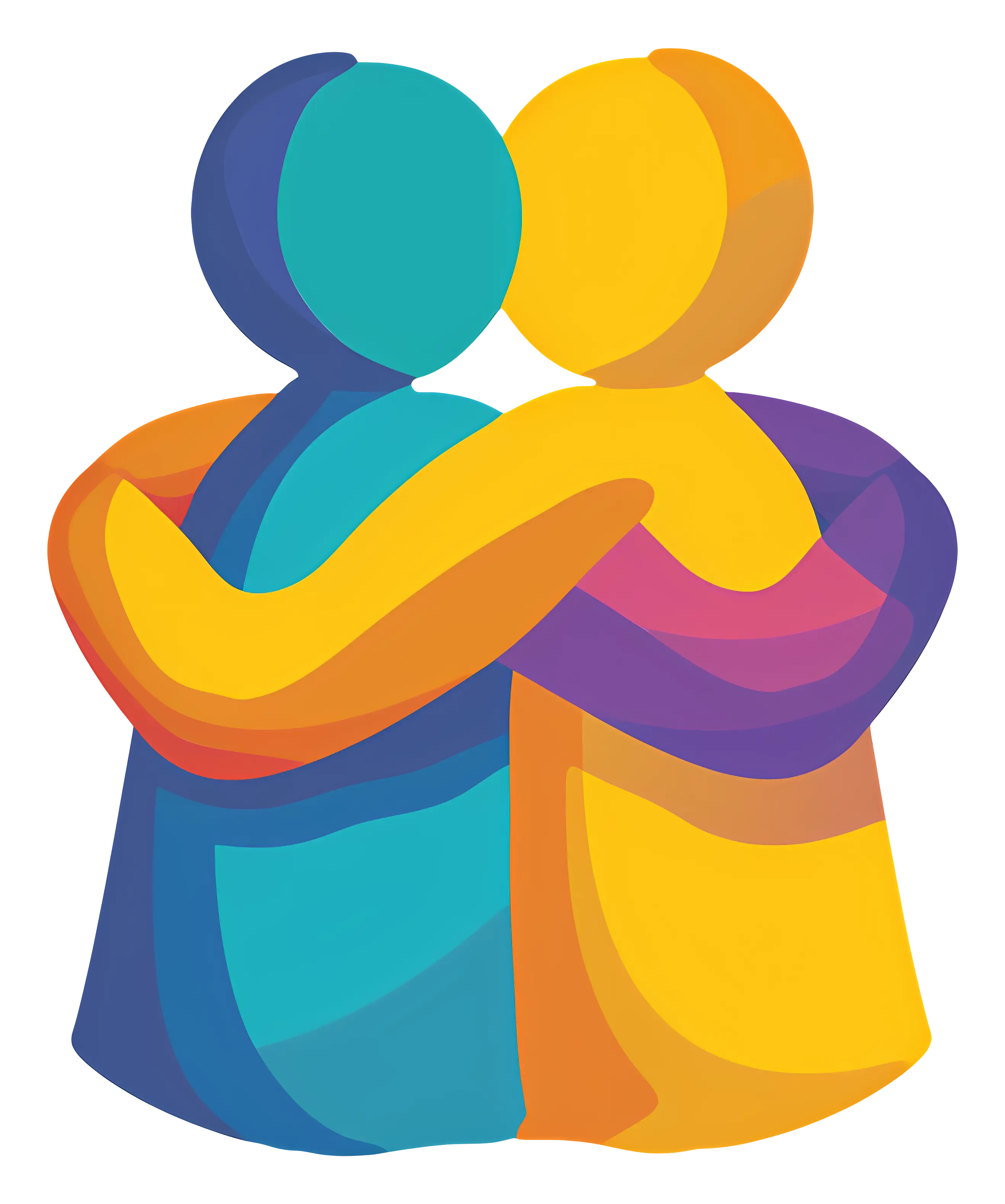 Hugging Figures Symbol Illustration