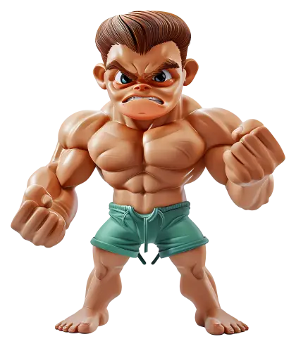 Muscular Cartoon Character