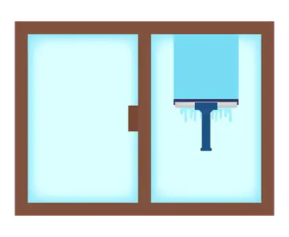 Window Cleaning with Squeegee