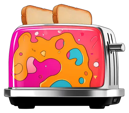 Colorful Toaster with Toast