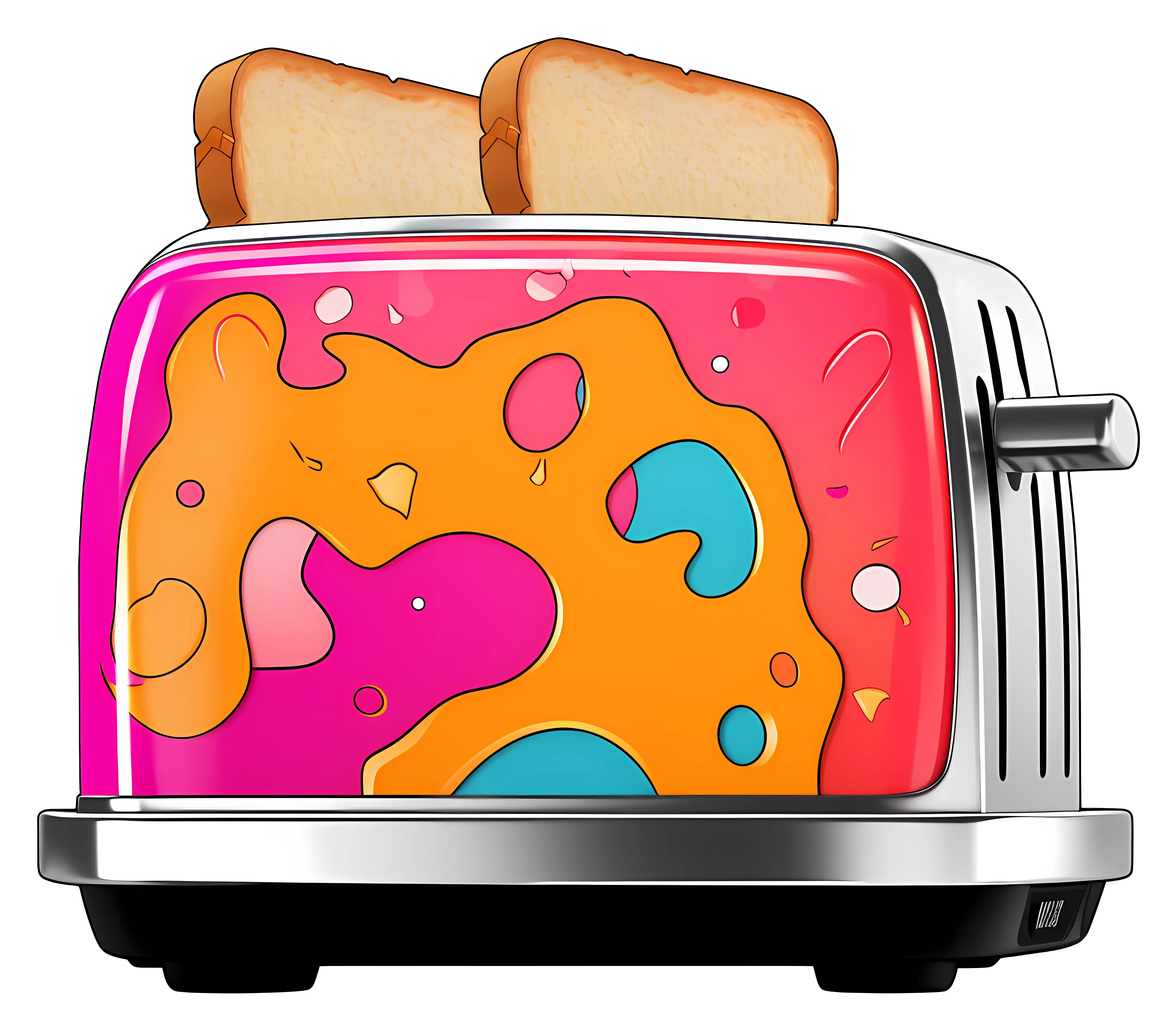 Colorful Toaster with Toast