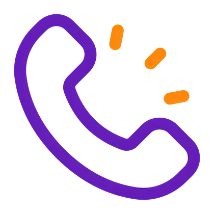 Purple Phone Call Icon with Notification