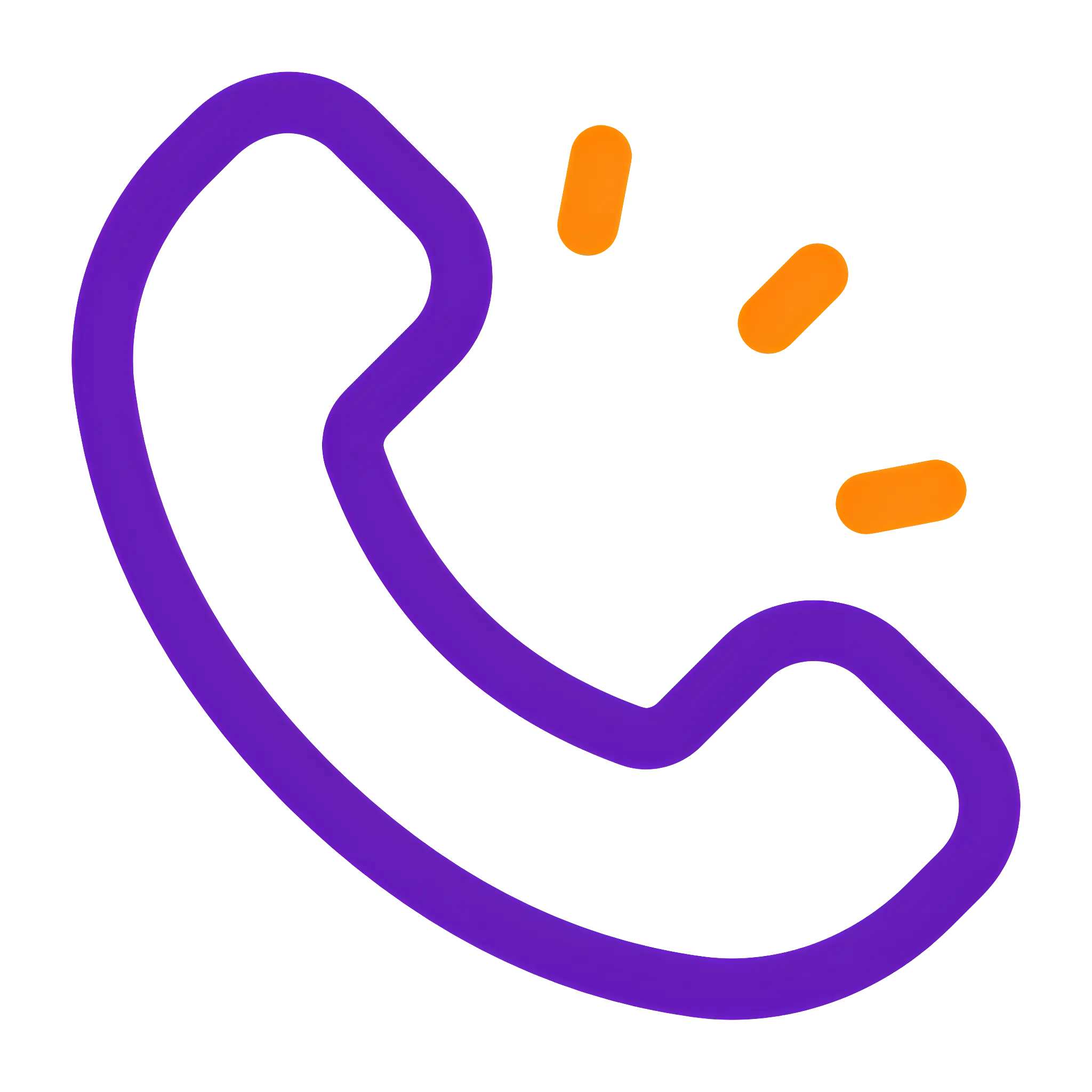 Purple Phone Call Icon with Notification