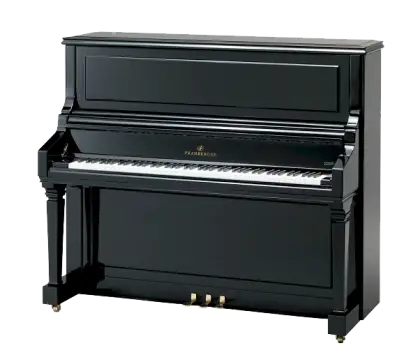 Compact Black Upright Piano