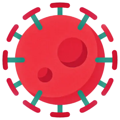 Red Virus Illustration Representing Pathogen