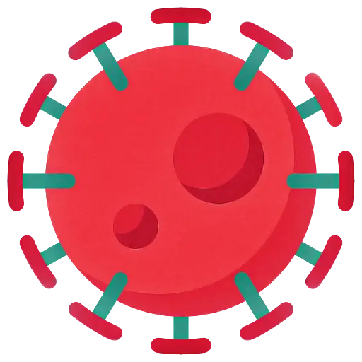 Red Virus Illustration Representing Pathogen