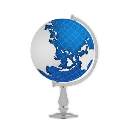 Blue Globe with Continents Illustration