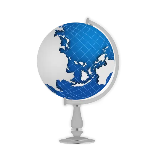 Blue Globe with Continents Illustration