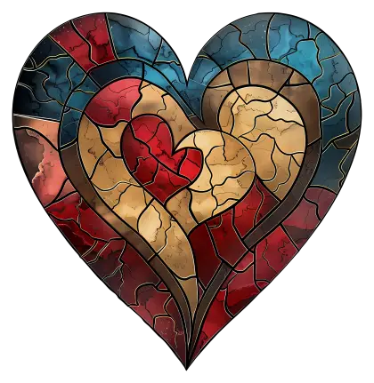 Colorful Stained Glass Heart