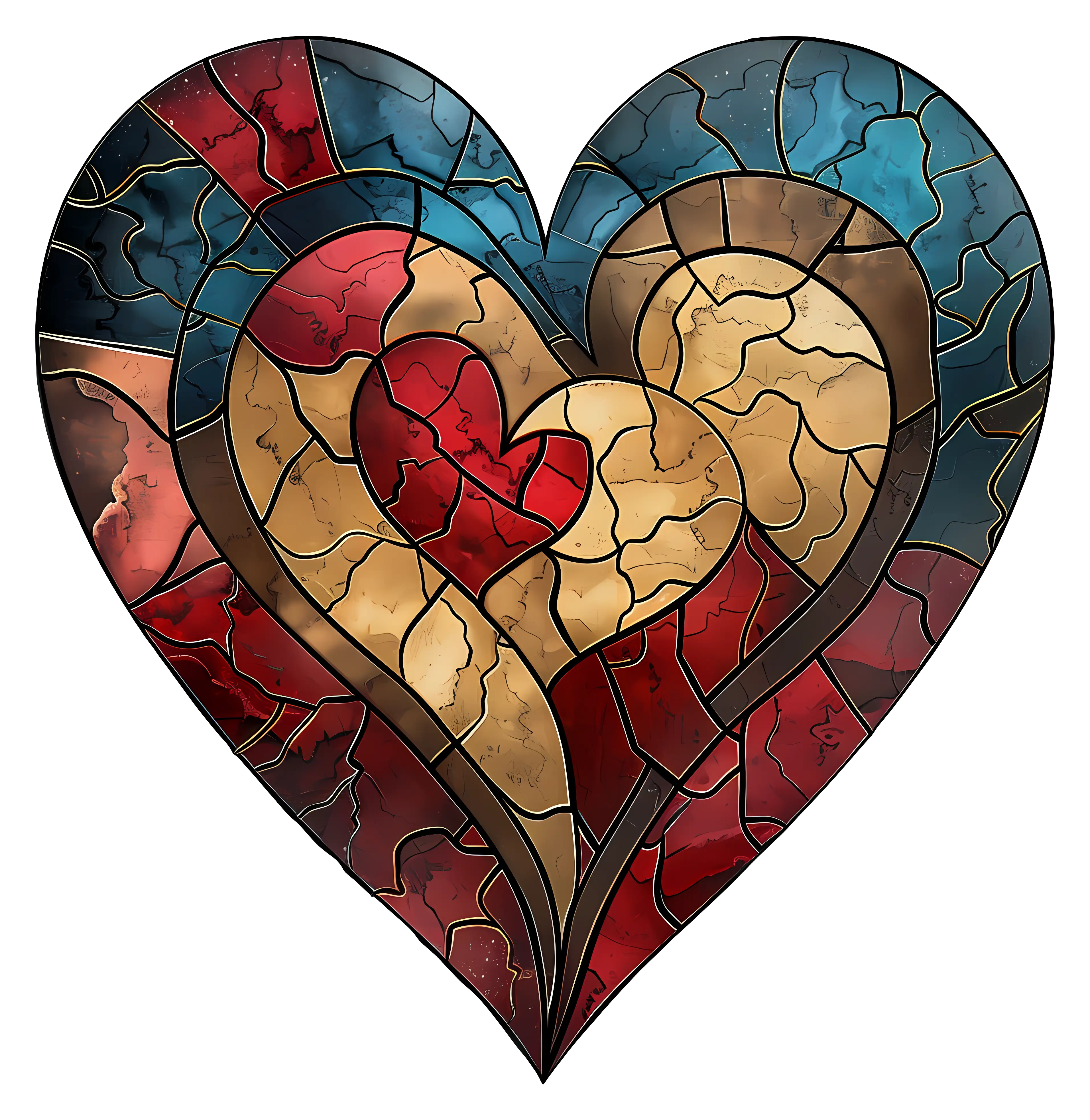 Colorful Stained Glass Heart