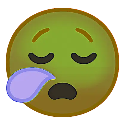 Green Tired and Sleepy Emoji Expression