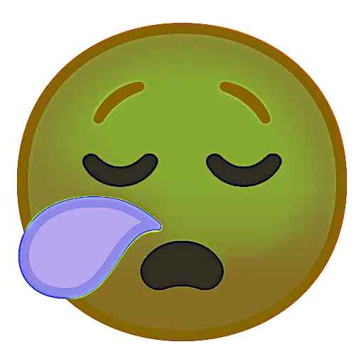 Green Tired and Sleepy Emoji Expression