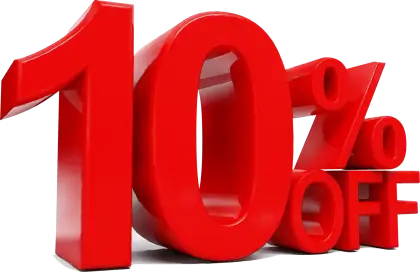 Bright Red 10% Off Tag