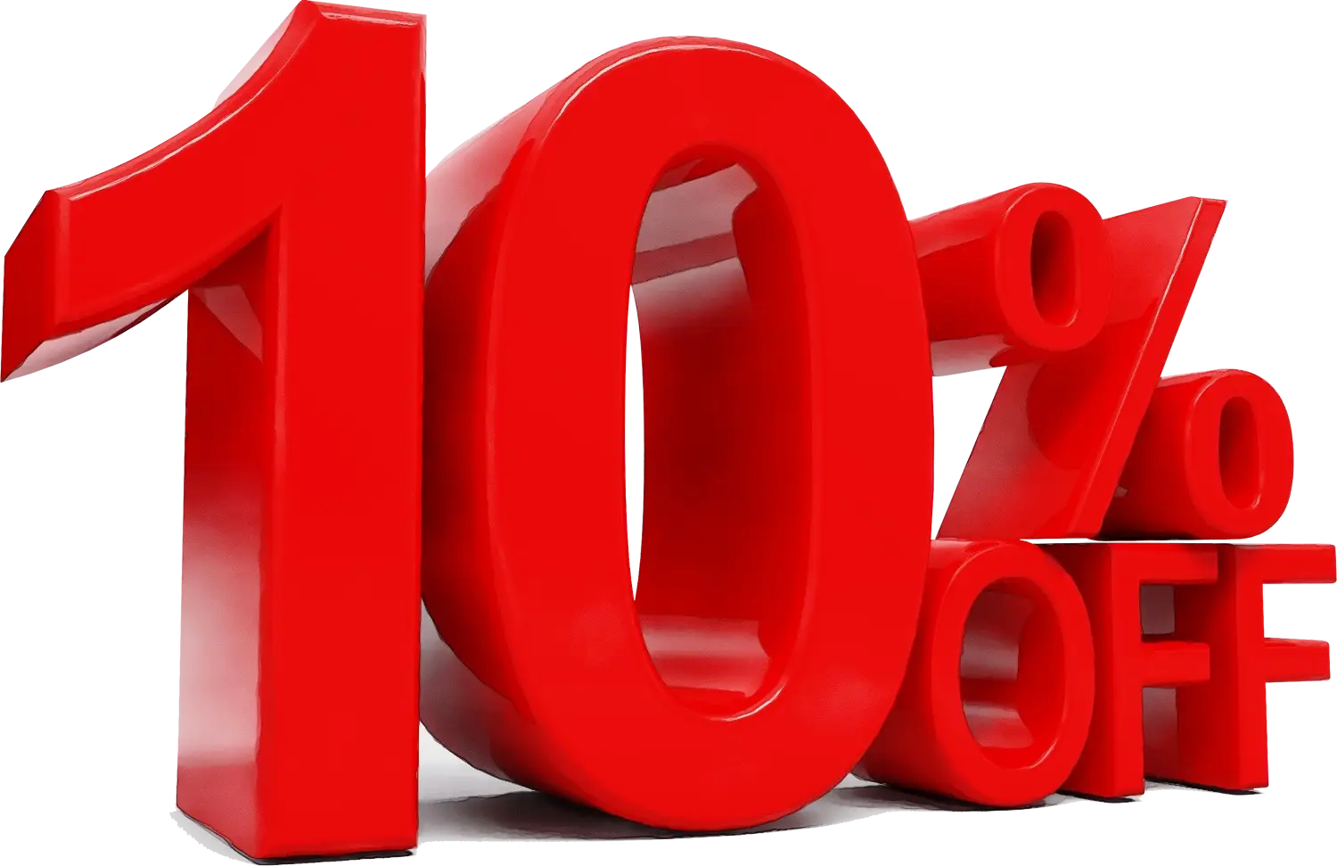 Bright Red 10% Off Tag