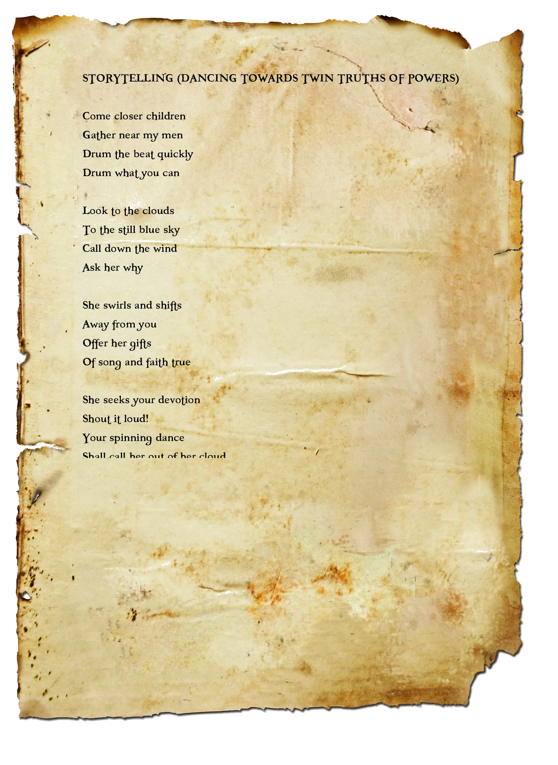 Old Paper with Story Text