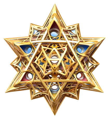 Golden Geometric Star Design