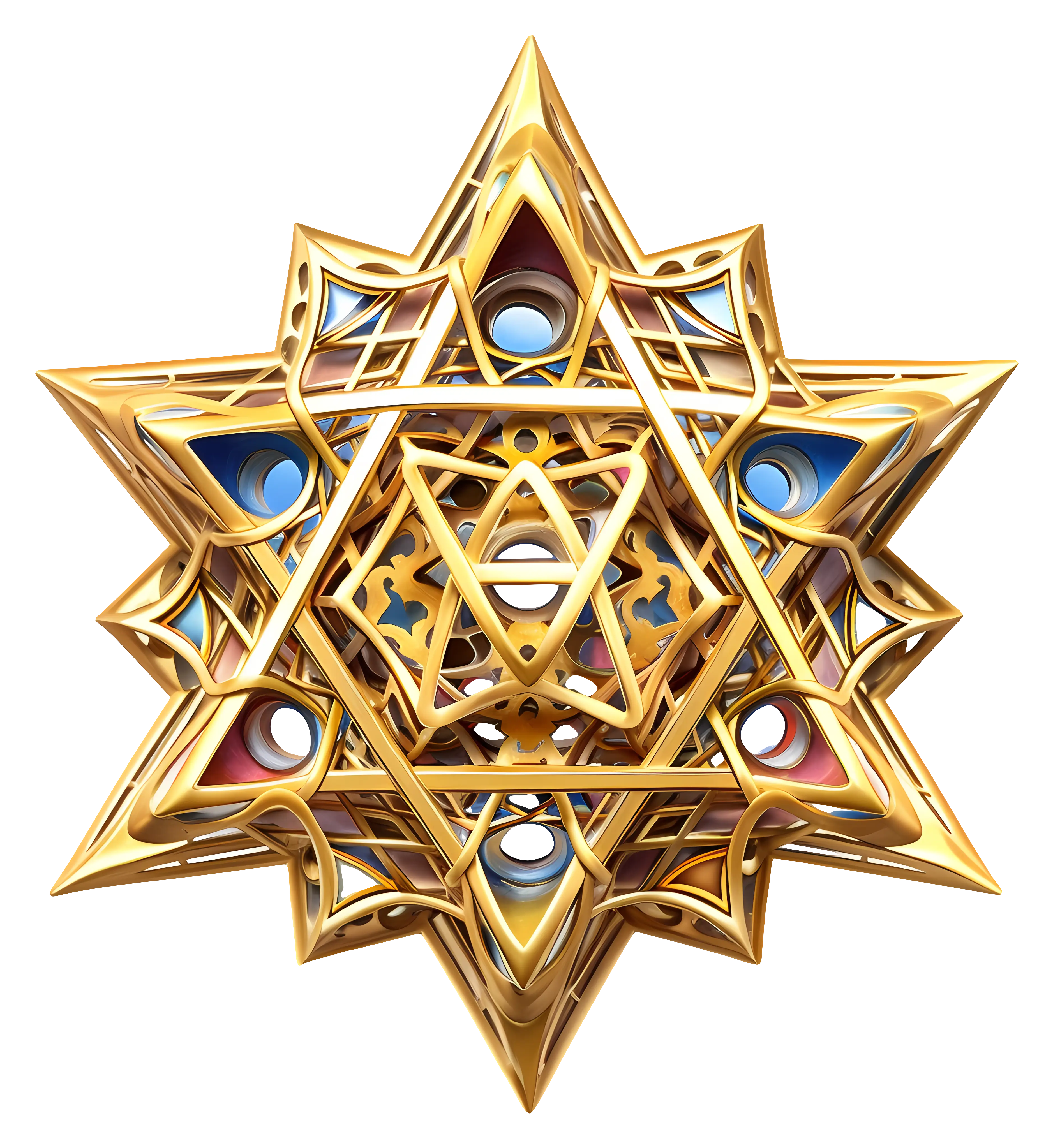 Golden Geometric Star Design