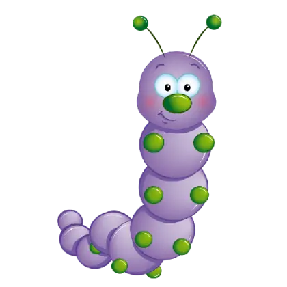 Cute Purple Cartoon Caterpillar