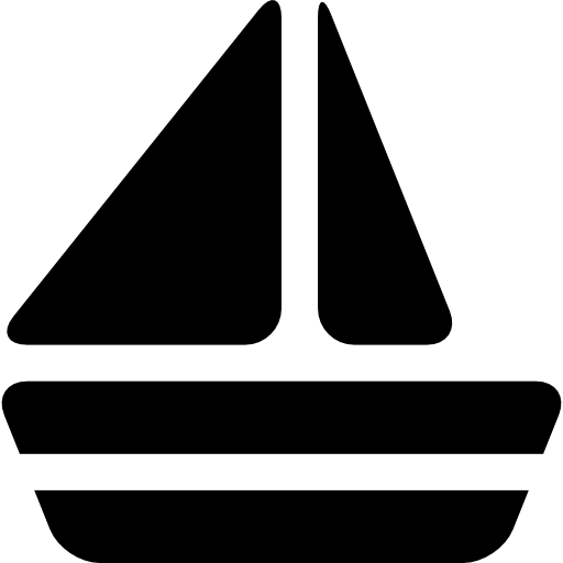 Black Sailboat Silhouette Icon