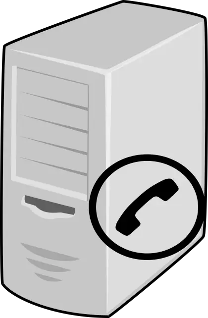 Computer Tower with Phone Icon