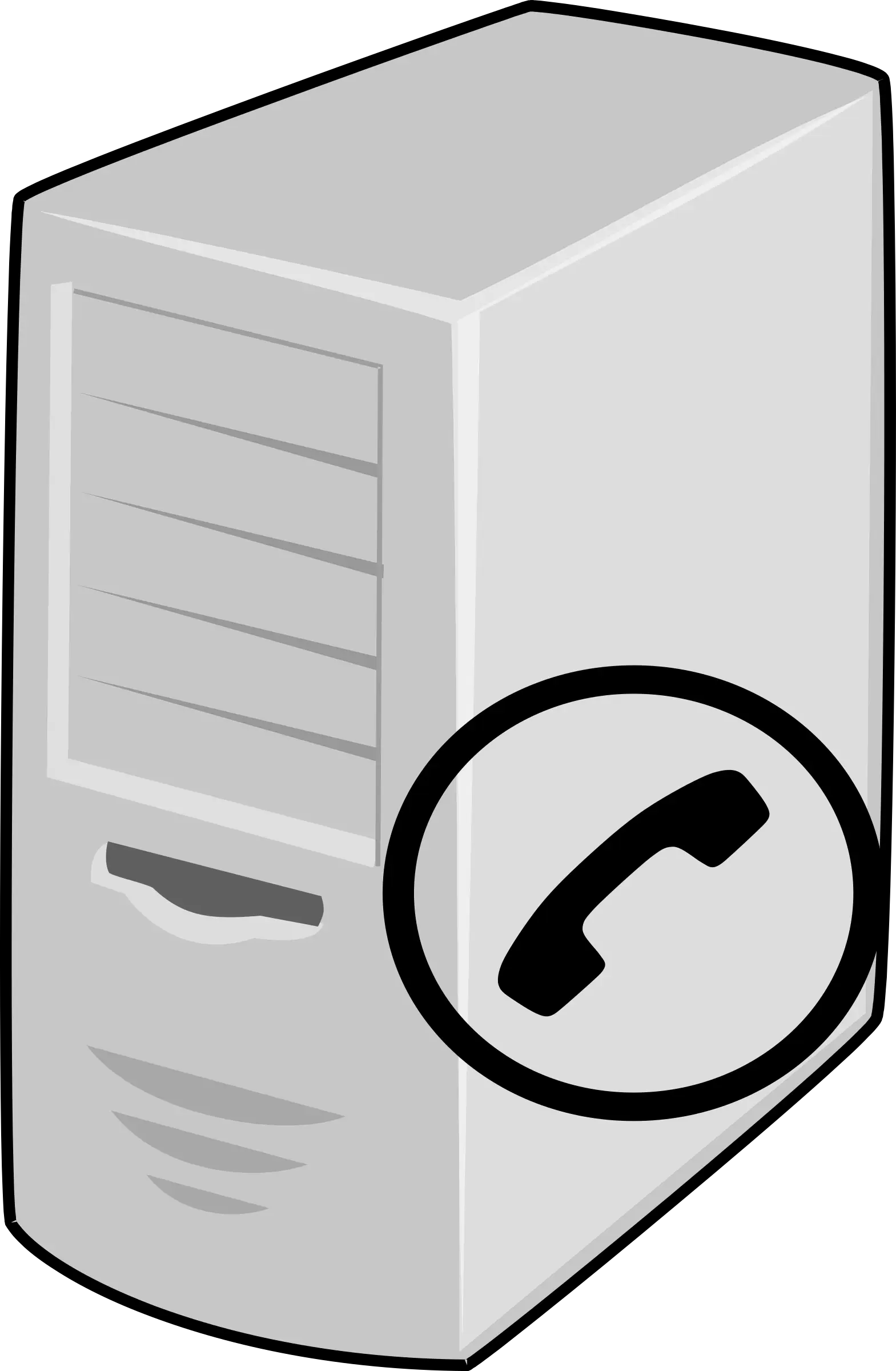 Computer Tower with Phone Icon