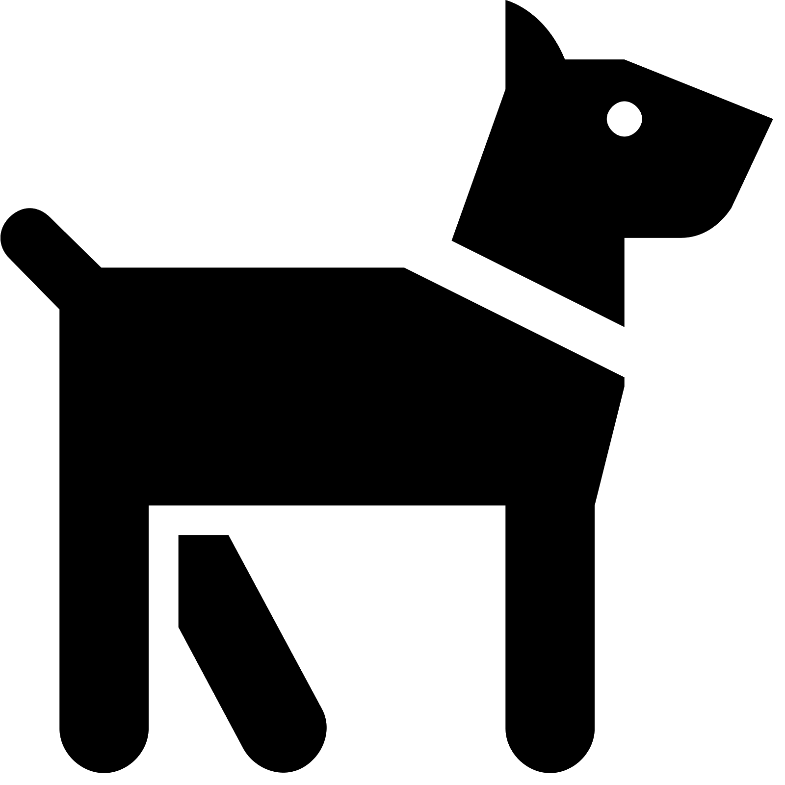 Black Dog Silhouette Icon