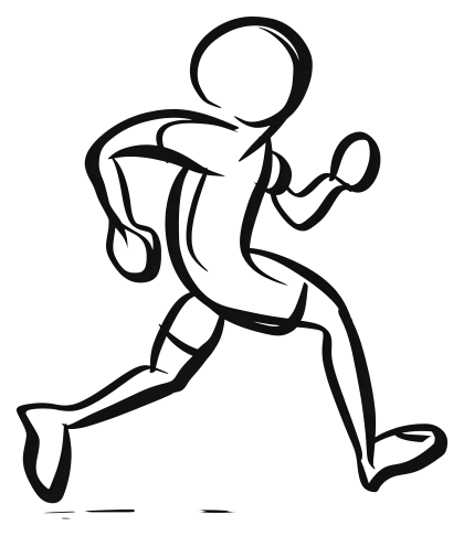 Running Stick Figure Illustration in Dynamic Motion