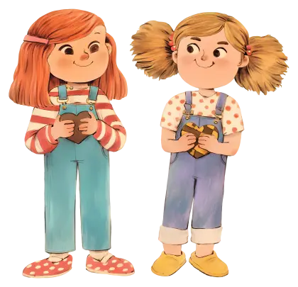 Two Girls with Hearts